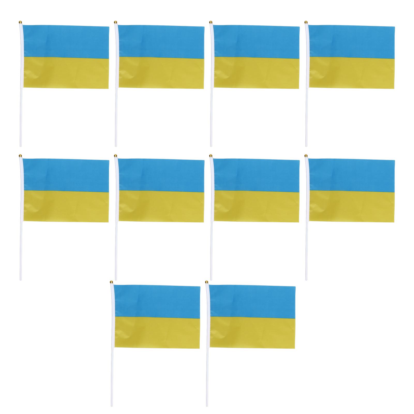 10 комплектів ручних прапорів України, поліестеру, стійкого до вицвітання, міні-легкої ручної палиці України
10 комплектів ручних прапорів України, поліестеру, стійкого до вицвітання, міні-легкої ручної палиці України