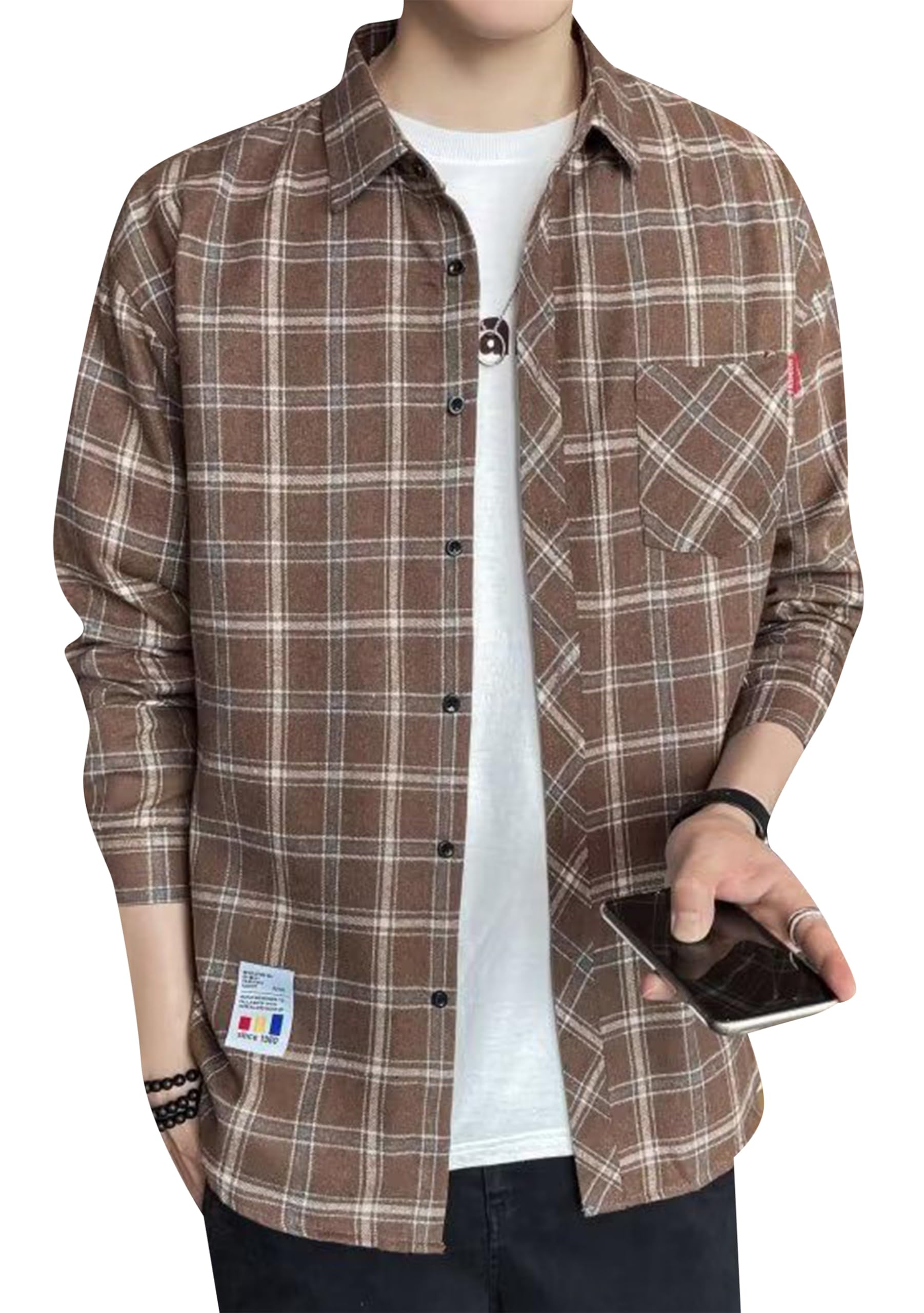 EIDEFE Gingham Check Long Sleeve Casual Flannel Handsome Casual Jacket for and XL Men s Shirt, Shirt, Spring, Autumn, Winter, Coffee-03,
EIDEFE Gingham Check Long Sleeve Casual Flannel Handsome Casual Jacket for and XL Men s Shirt, Shirt, Spring, Autumn, Winter, Coffee-03,