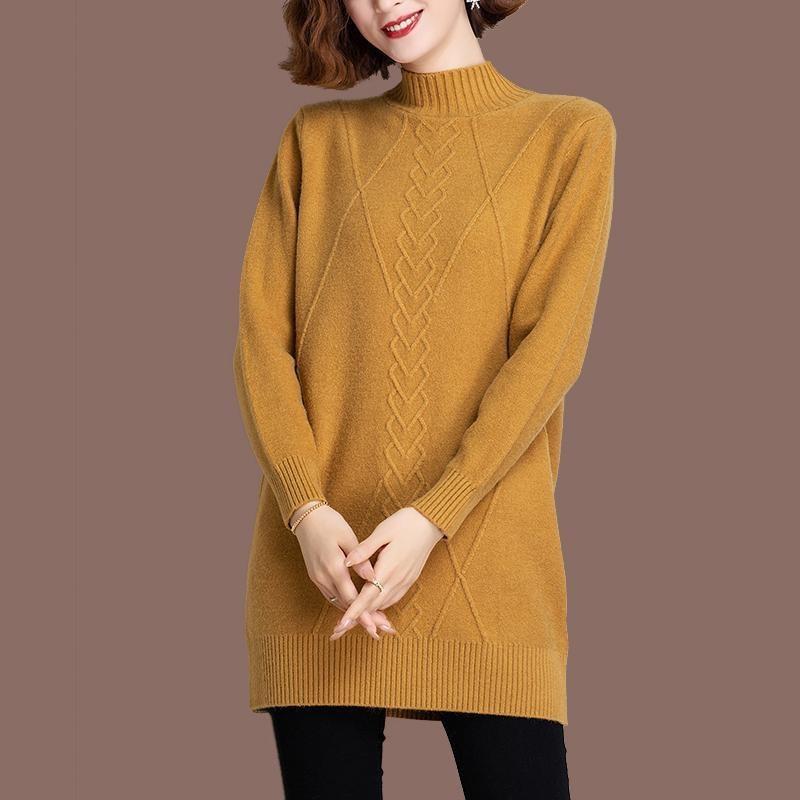 Жіночі светри пуловер однотонний з напіввисоким коміром довгий в язаний светр жіночі топи сорочка для носіння під низ XXXL жовтий
Жіночі светри пуловер однотонний з напіввисоким коміром довгий в язаний светр жіночі топи сорочка для носіння під низ XXXL жовтий
