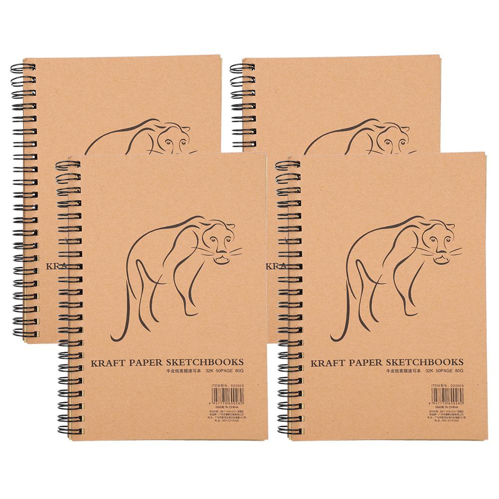 4Pcs Kraft Paper Sketchbook Retro Sketch Pad HandPainted Thick Art Drawing Coil Notebook
4Pcs Kraft Paper Sketchbook Retro Sketch Pad HandPainted Thick Art Drawing Coil Notebook