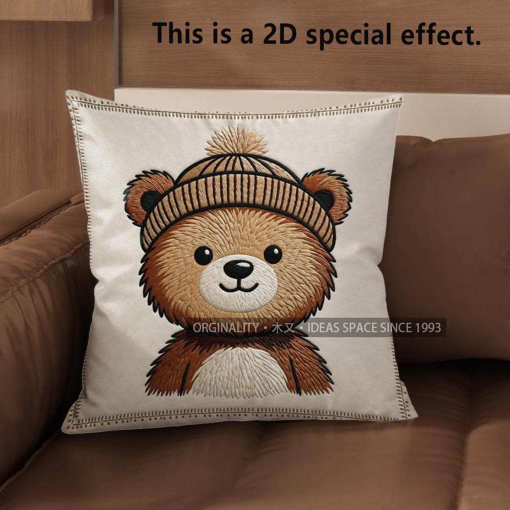 2D Cute Bear Pillows With Hats For Home Decor Pattern Cushion Cover Suitable For Sofa Bedroom Car Pillow Cover 40x40cm
2D Cute Bear Pillows With Hats For Home Decor Pattern Cushion Cover Suitable For Sofa Bedroom Car Pillow Cover 40x40cm