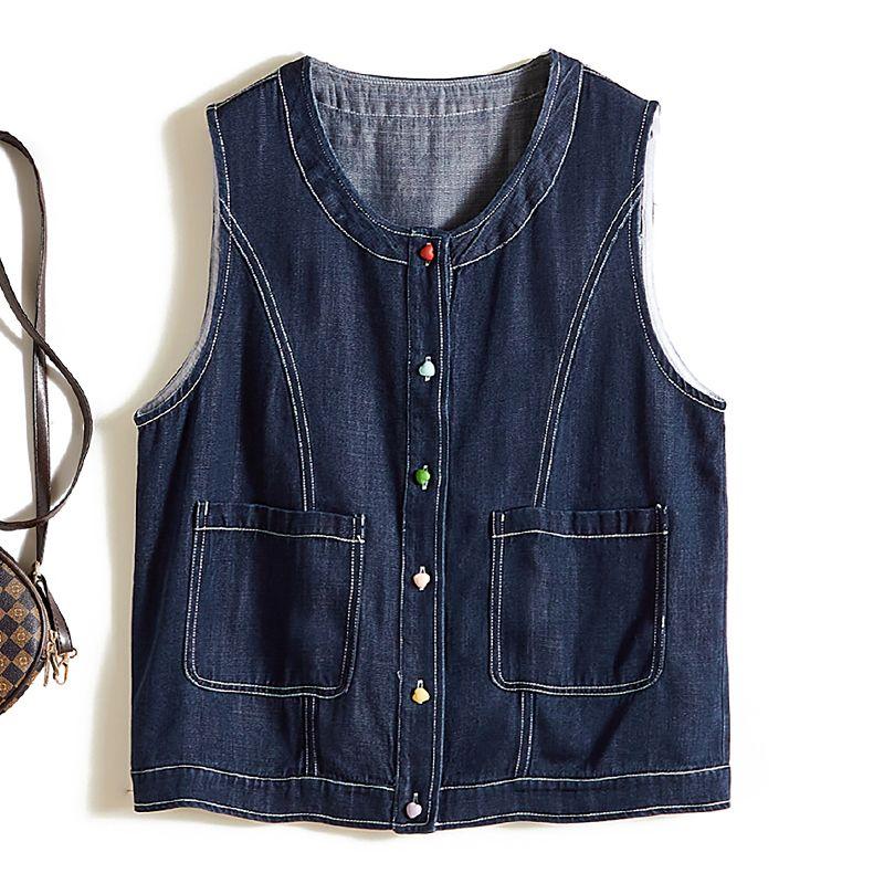 Ежедневный экспорт заказов Малая сумма! Девичий жилет из выстиранного хлопка деним синего цвета с яркой отделкой, однобортный, I-образного силуэта, весенне-осенний жилет Dark blue L
Ежедневный экспорт заказов Малая сумма! Девичий жилет из выстиранного хлопка деним синего цвета с яркой отделкой, однобортный, I-образного силуэта, весенне-осенний жилет Dark blue L