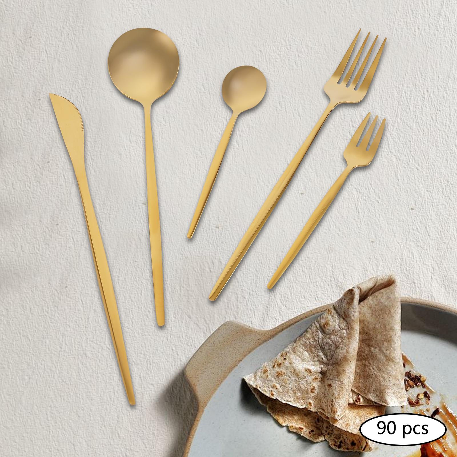 90PCS Gold Dinnerware Set,Stainless Steel Utensils Set for Home Restaurant for Candlelight Dinners,Weddings золотий
90PCS Gold Dinnerware Set,Stainless Steel Utensils Set for Home Restaurant for Candlelight Dinners,Weddings золотий