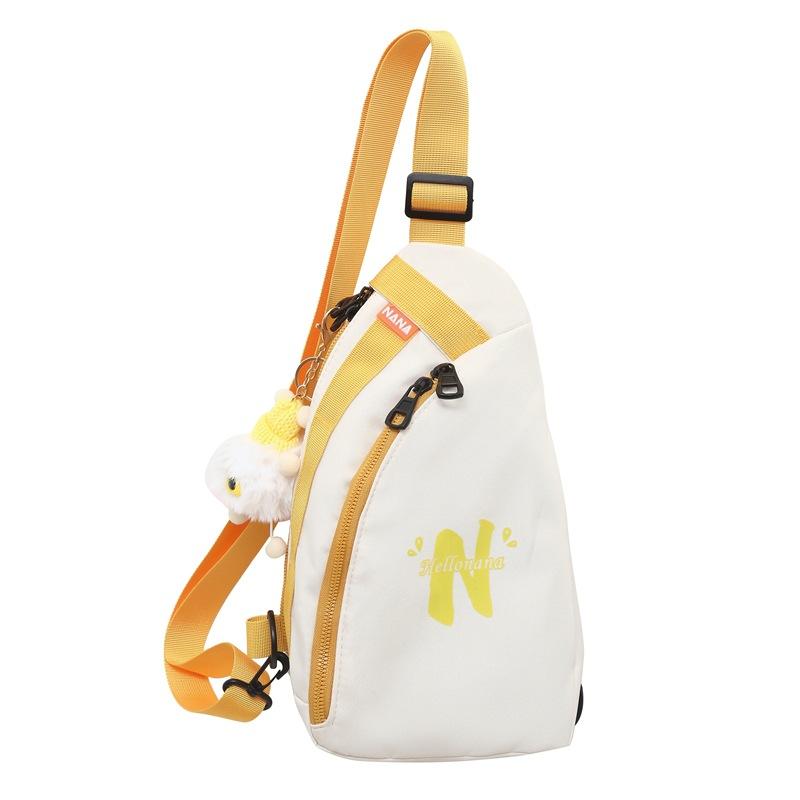 Сумка через плечо с цветными блоками, мужская нагрудная сумка, студенческая сумка на плечо с буквенным принтом, женская дорожная маленькая сумка жёлтый/белый