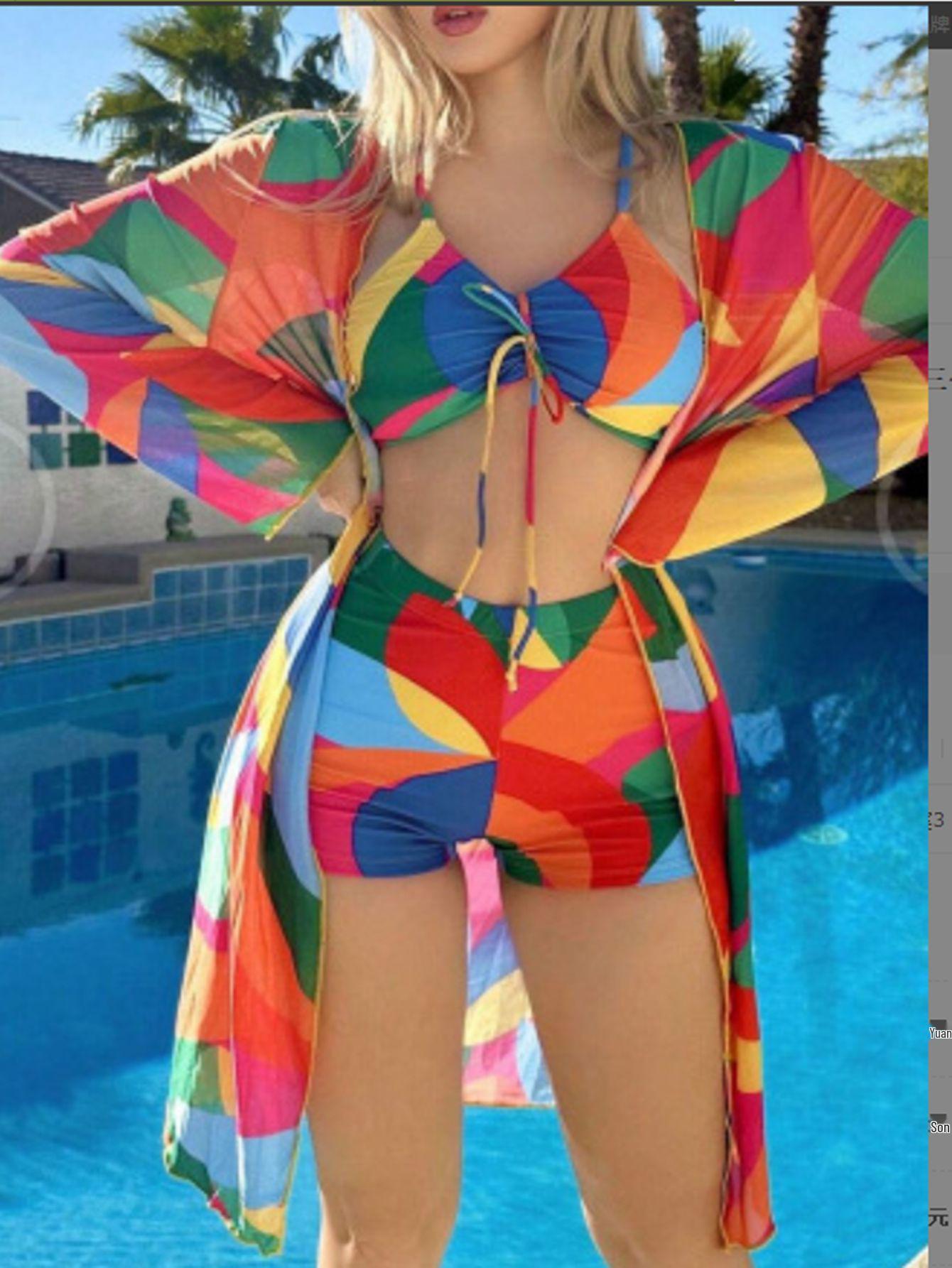 Европейский и американский красочный прозрачный комплект из трех предметов для пляжа с защитой от солнца Extra Large оранжевый/разноцветный
Европейский и американский красочный прозрачный комплект из трех предметов для пляжа с защитой от солнца Extra Large оранжевый/разноцветный