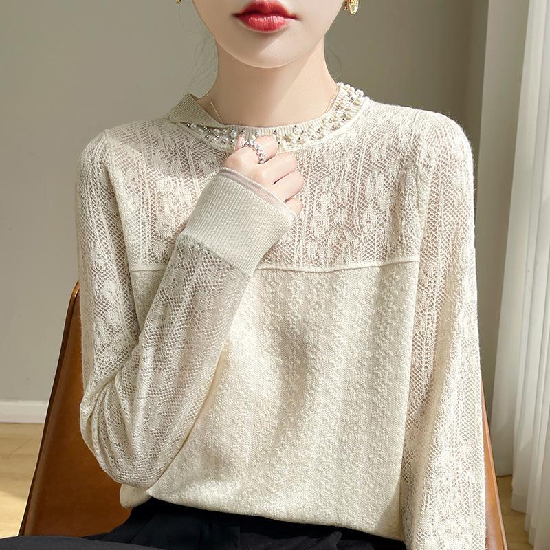 Women s Lace Hollow Knit Sweater - Lightweight, Loose-Fit Base Layer for Spring/Summer M (90-100 jin)
Women s Lace Hollow Knit Sweater - Lightweight, Loose-Fit Base Layer for Spring/Summer M (90-100 jin)