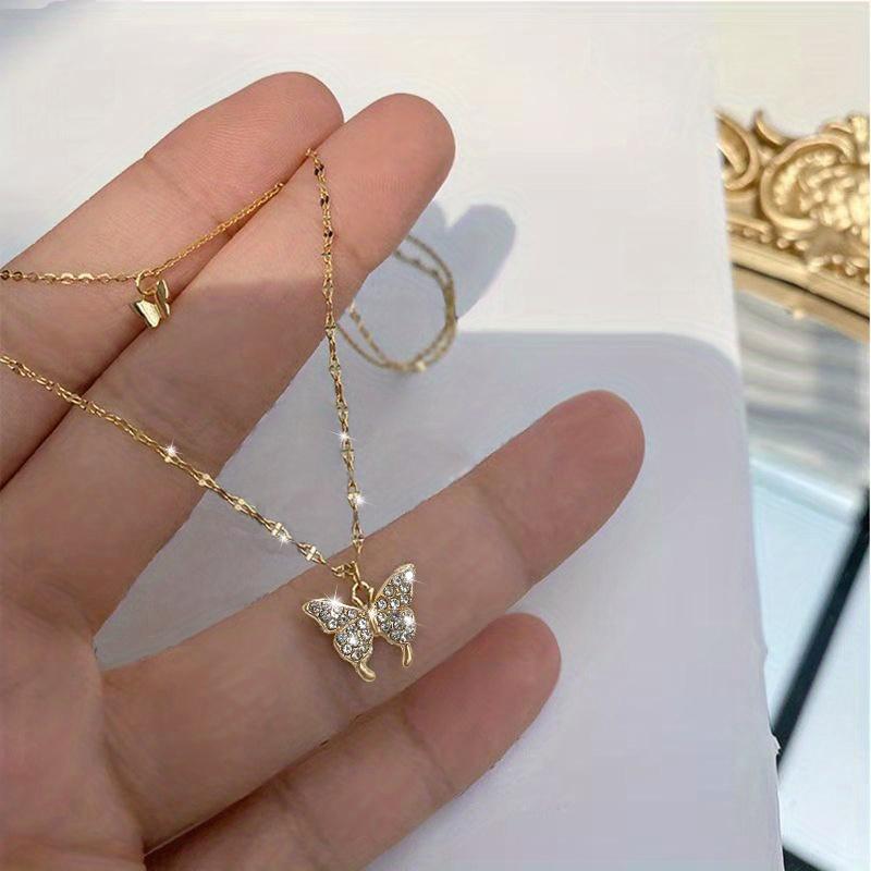 Double Butterfly Shape Layered Necklace with Inlaid Shiny Zircon Pendant Statement Party Jewelry Gift золотой
Double Butterfly Shape Layered Necklace with Inlaid Shiny Zircon Pendant Statement Party Jewelry Gift золотой