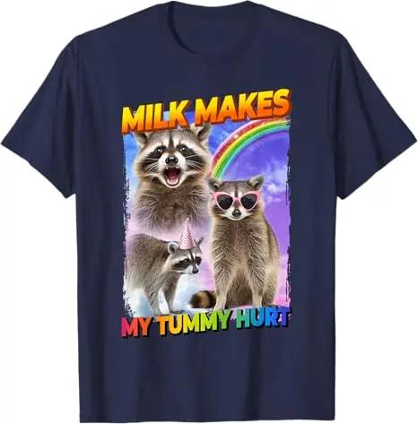 Raccoon Meme Culture TShirt Humor Funny Milk Makes My Tummy Hurt Saying Tee Lactose Intolerant Internet Novelty Graphic Y2k Top 4XL
Raccoon Meme Culture TShirt Humor Funny Milk Makes My Tummy Hurt Saying Tee Lactose Intolerant Internet Novelty Graphic Y2k Top 4XL