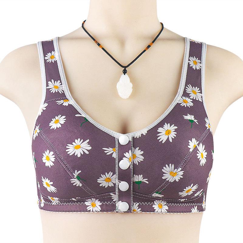 Хлопковая передняя пряжка для нижнего белья среднего и пожилого возраста. Женский топ с принтом без стальных колец. Широкие бретели. Майка большого размера. 52
Хлопковая передняя пряжка для нижнего белья среднего и пожилого возраста. Женский топ с принтом без стальных колец. Широкие бретели. Майка большого размера. 52