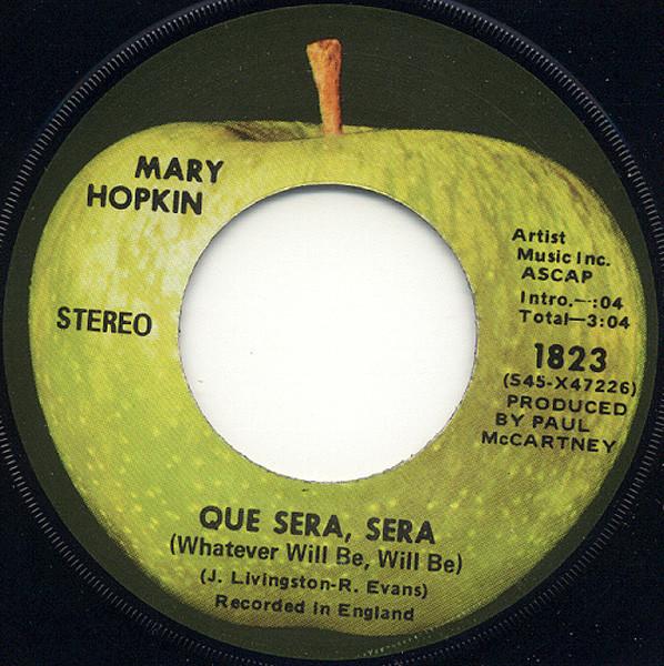 7inch Record MARY HOPKIN - Que Sera, Sera (Whatever Will Be, W 1823 APPLE 1969 US Rock Used
7inch Record MARY HOPKIN - Que Sera, Sera (Whatever Will Be, W 1823 APPLE 1969 US Rock Used