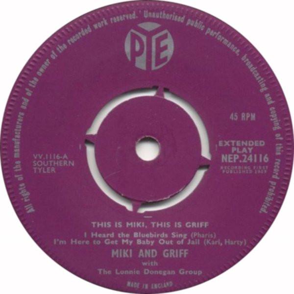 7inch Record LONNIE DONEGAN PRESENTS MIKI GRIF This Is Miki This Is Griff NEP24116 Pye Records 1959 UK Pop Used
7inch Record LONNIE DONEGAN PRESENTS MIKI GRIF This Is Miki This Is Griff NEP24116 Pye Records 1959 UK Pop Used