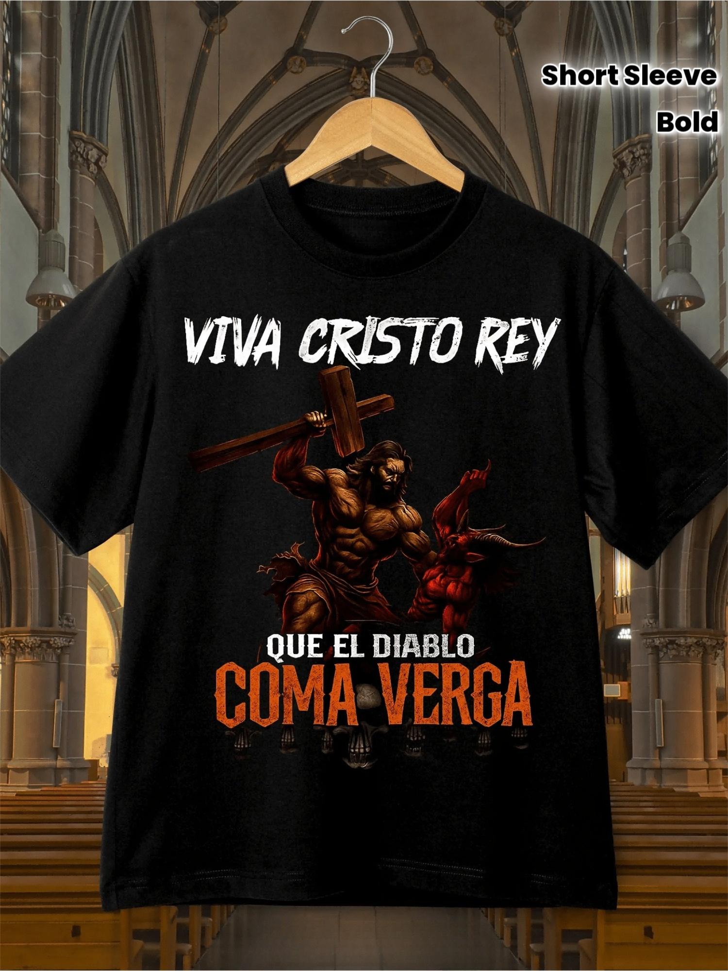 Long Live Christ The KingKoma Valga Collection Edition Pattern Tshirt Bold Spanish and Hungarian Text Printed Mens Tshirt 2XL
Long Live Christ The KingKoma Valga Collection Edition Pattern Tshirt Bold Spanish and Hungarian Text Printed Mens Tshirt 2XL
