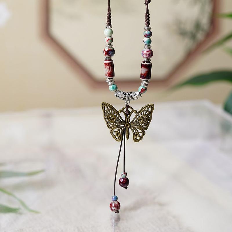 Literature and Art National Wind Princess Butterfly Ceramic Long Sweater Chain Decoration Retro Butterfly Necklace
Literature and Art National Wind Princess Butterfly Ceramic Long Sweater Chain Decoration Retro Butterfly Necklace