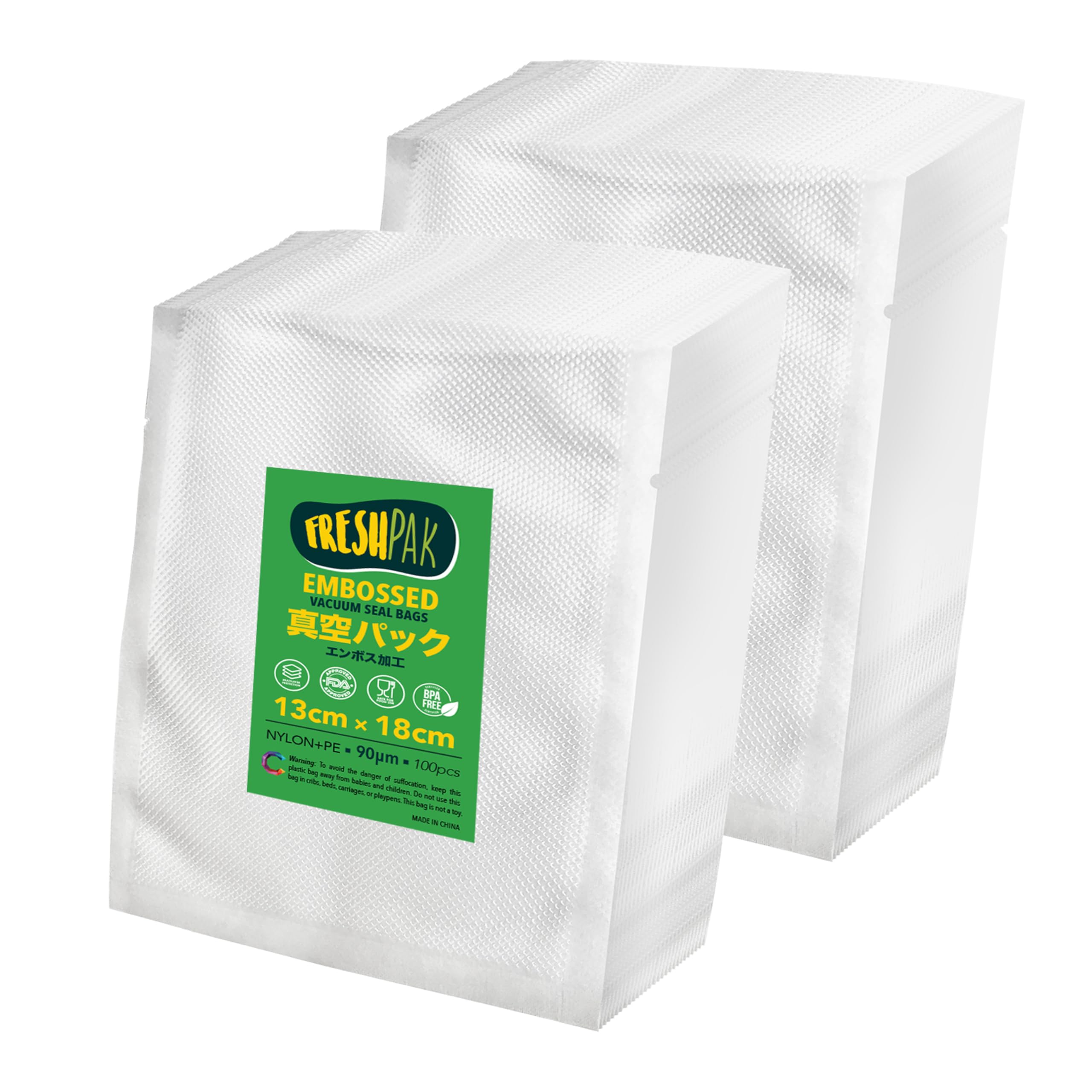 Вакуумный пакет FRESHPAK с тиснением 13x18 см 2x100 штук Нейлон с алмазной огранкой Длительная свежесть Хранение продуктов Размораживание в микроволновой печи Замораживание
Вакуумный пакет FRESHPAK с тиснением 13x18 см 2x100 штук Нейлон с алмазной огранкой Длительная свежесть Хранение продуктов Размораживание в микроволновой печи Замораживание