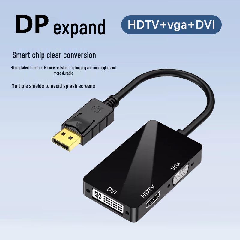 3-in-1 DP to HDTV/DVI/VGA Converter for Laptop Graphics Card to Monitor/Projector/TV 0.2 meters
3-in-1 DP to HDTV/DVI/VGA Converter for Laptop Graphics Card to Monitor/Projector/TV 0.2 meters