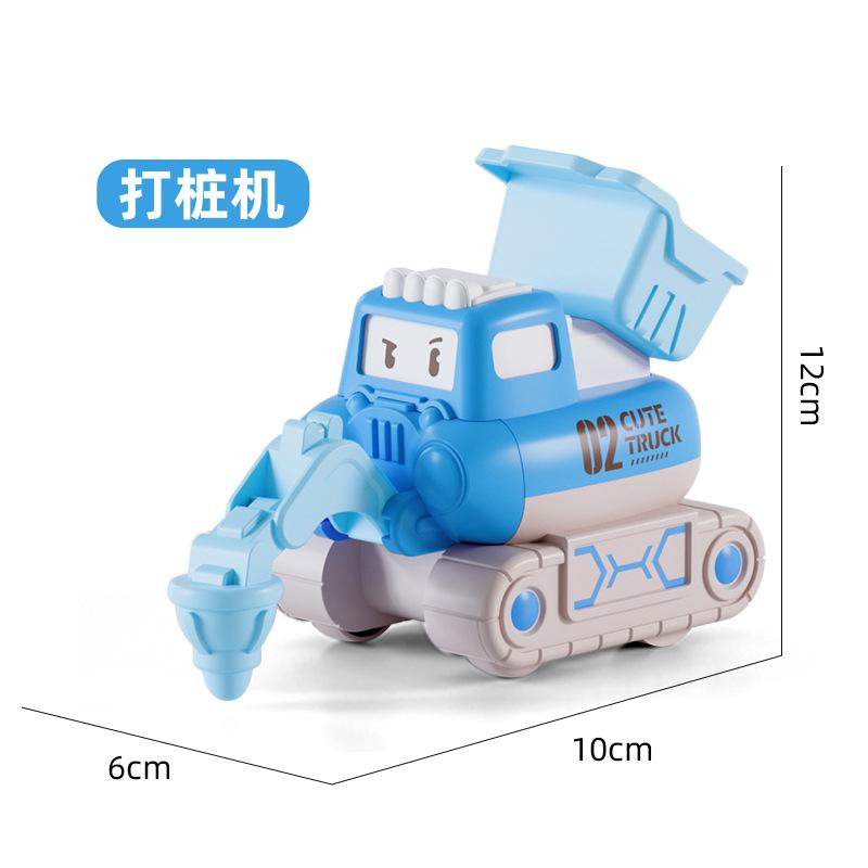 Детский самокат-пресс, очаровательная мультяшная строительная инженерная машина, игрушечная машина, подарок на день рождения мальчика синий