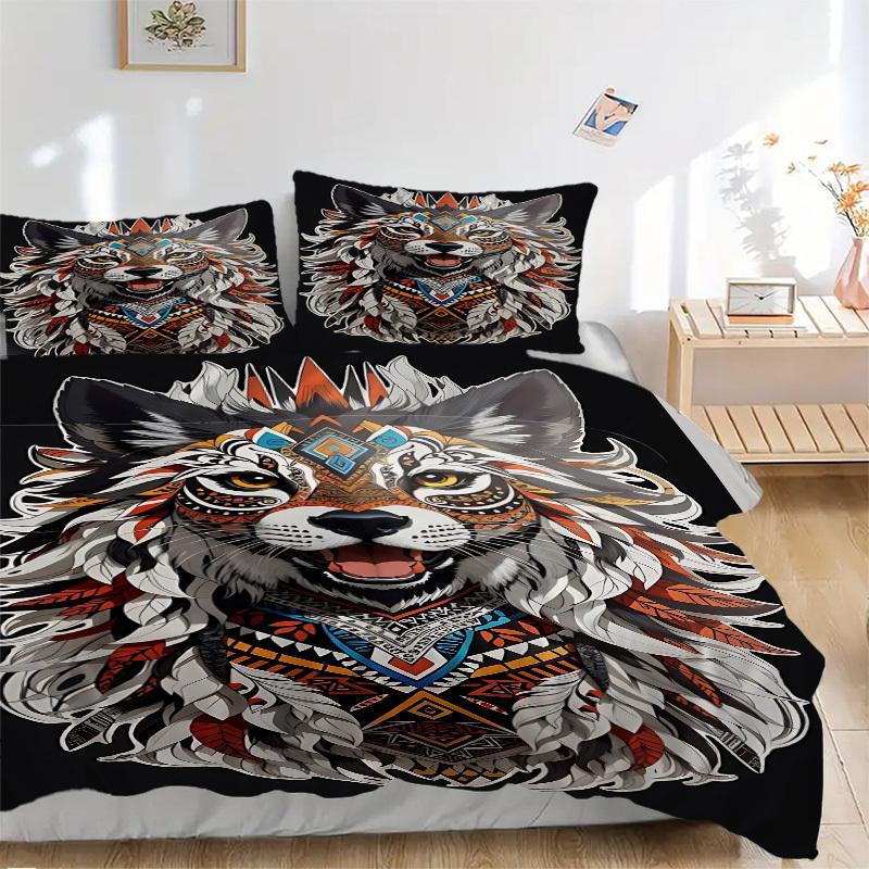 3pcs Tribal Tiger Print Duvet Cover Set -Includes 1 Duvet Cover and 2 Pillowcases, No Quilt Core, All-Season Home Decor yy251111172 135x200cm
3pcs Tribal Tiger Print Duvet Cover Set -Includes 1 Duvet Cover and 2 Pillowcases, No Quilt Core, All-Season Home Decor yy251111172 135x200cm