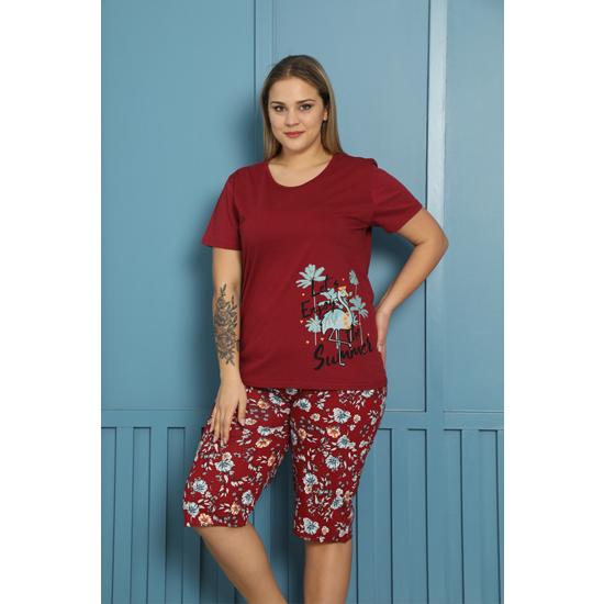 Akbeniz Женские пижамы большого размера Капри из 100% хлопка 202152
Akbeniz Женские пижамы большого размера Капри из 100% хлопка 202152