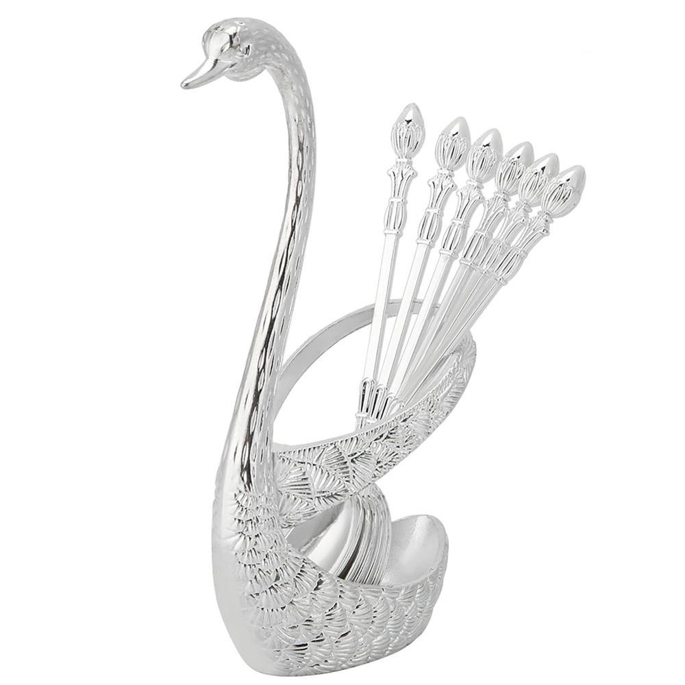 6Pcs Swan Fruit Fork Metal Craft Tableware Decor Daily Practical Spoon Set Kitchen Storage срібний
6Pcs Swan Fruit Fork Metal Craft Tableware Decor Daily Practical Spoon Set Kitchen Storage срібний