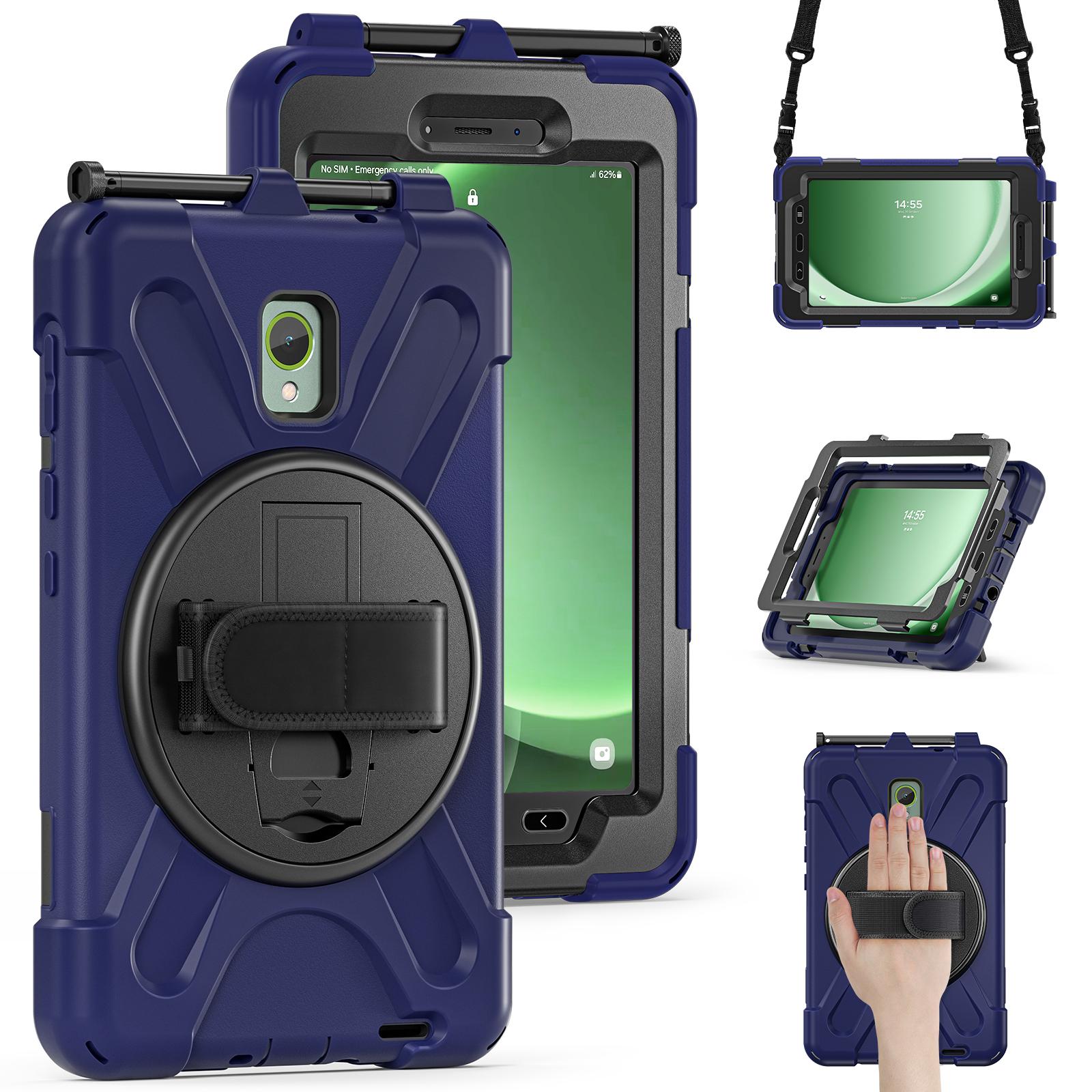 For Samsung Galaxy Tab Active 3 T570/Tab Active5 X306B Case PC+Silicone Protective Cover with Shoulder Strap Navy Blue
For Samsung Galaxy Tab Active 3 T570/Tab Active5 X306B Case PC+Silicone Protective Cover with Shoulder Strap Navy Blue
