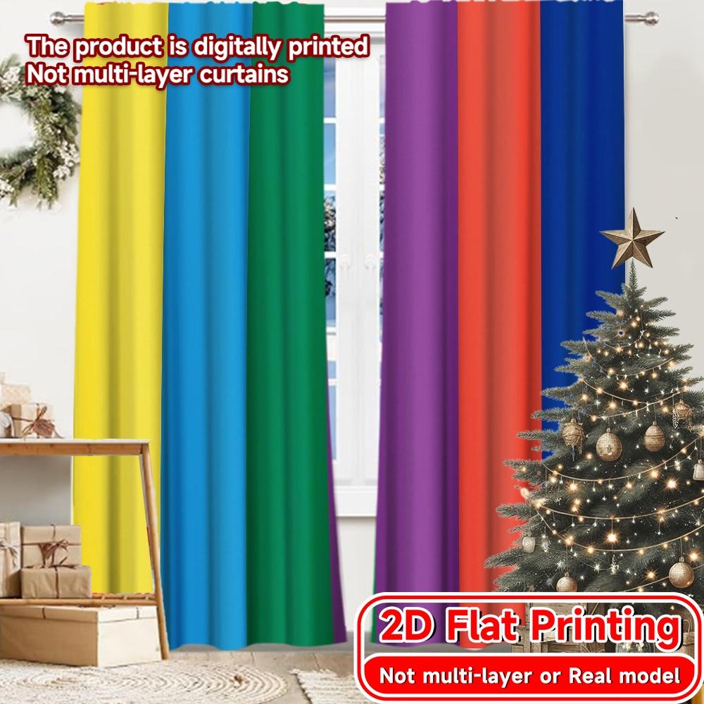 Set Of 2 Flat Printing Curtains Without Rod Colorful Stripes Christmas Festival Fashion Durable Polyester Curtain W100*H70(CM)-Rod Pocket&2PCS
Set Of 2 Flat Printing Curtains Without Rod Colorful Stripes Christmas Festival Fashion Durable Polyester Curtain W100*H70(CM)-Rod Pocket&2PCS