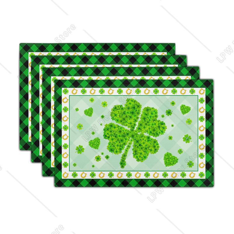1Pc St Patricks Day Linen Placemats Table Decor Clover Irish Shamrock Green Table Mat Heat-Resistant Place Mat for Kitchen Decor 4 PCS 12x18inch
1Pc St Patricks Day Linen Placemats Table Decor Clover Irish Shamrock Green Table Mat Heat-Resistant Place Mat for Kitchen Decor 4 PCS 12x18inch