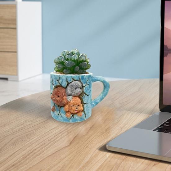 Yousheng Puppy Flower Pot Resin Dog Succulents Planter Decorative Animal Plant Pot for Succulents Home Office Decoration C
Yousheng Puppy Flower Pot Resin Dog Succulents Planter Decorative Animal Plant Pot for Succulents Home Office Decoration C