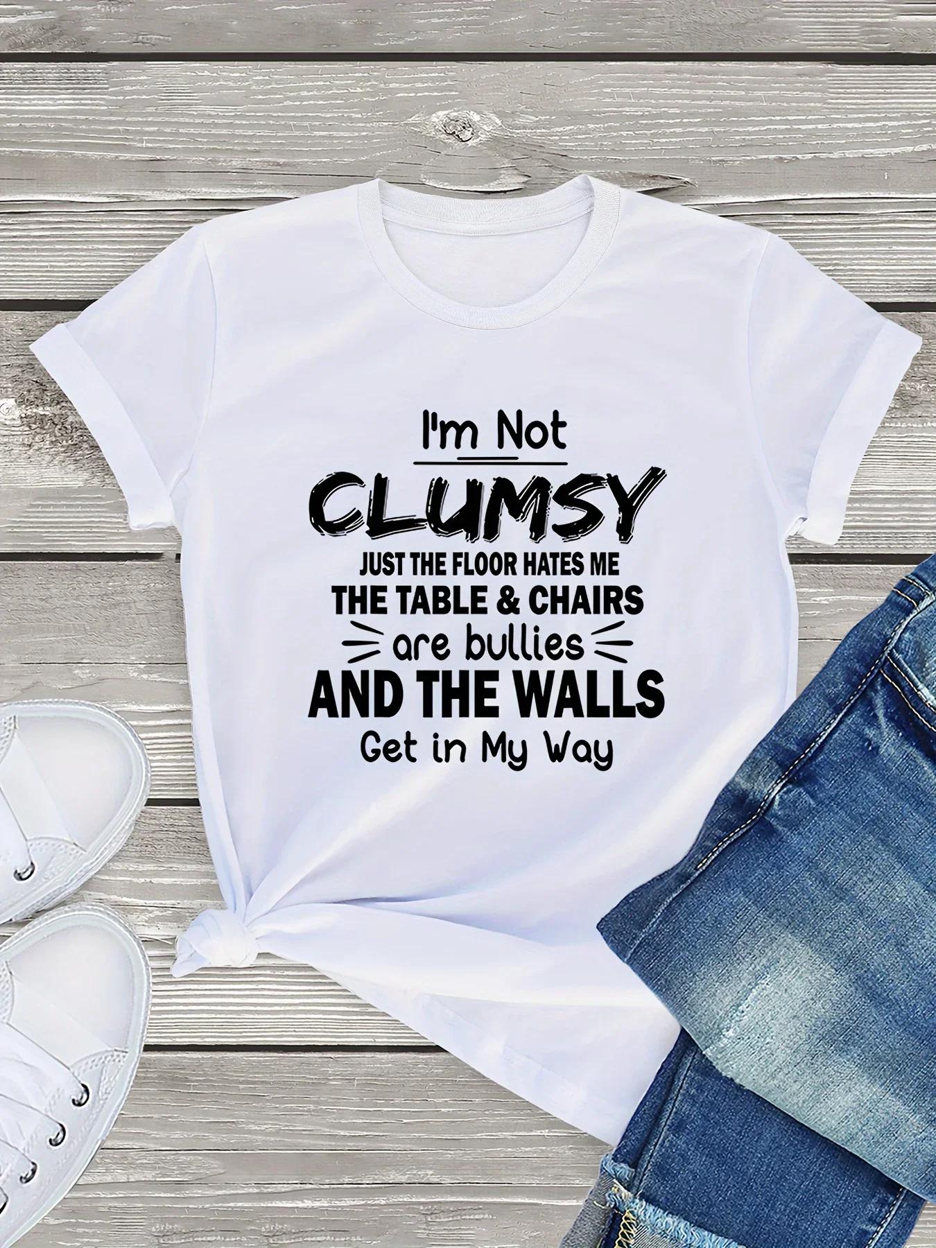 Round Neck Casual Womens Modern Clothing Clumsy Pattern Printed Tshirt Summer and Spring Sleeved Tops Tees Aesthetic Clothes S
Round Neck Casual Womens Modern Clothing Clumsy Pattern Printed Tshirt Summer and Spring Sleeved Tops Tees Aesthetic Clothes S