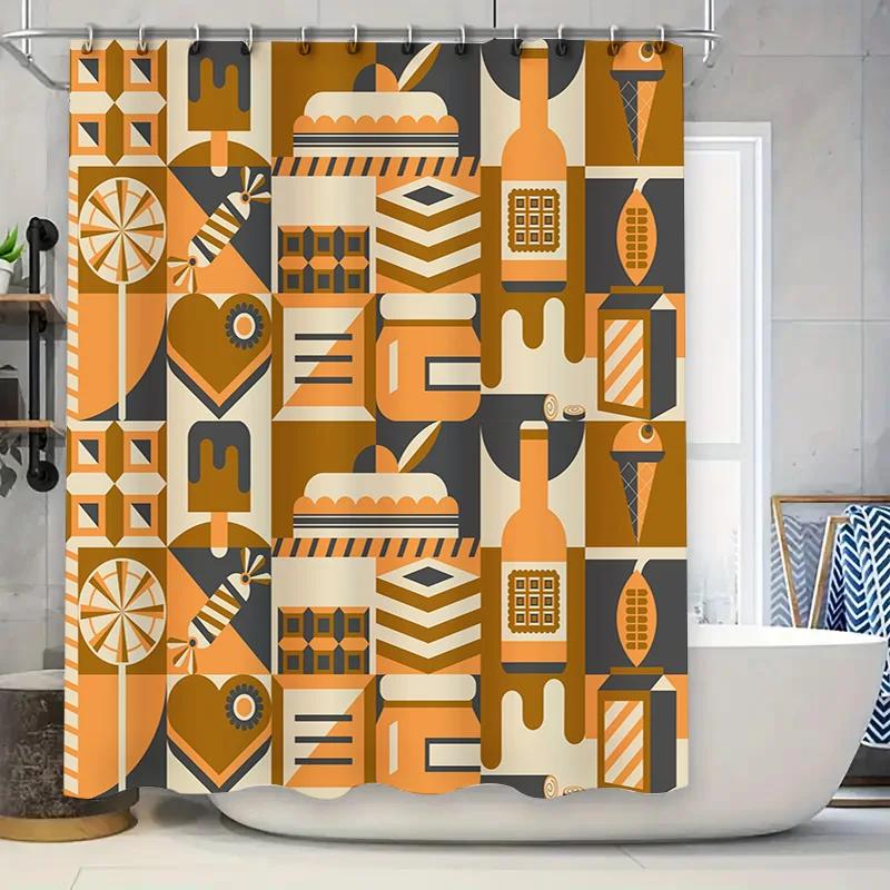 Modern Geometric Patterns Shower Curtain Set Contemporary Home Decor With Wine Bottle Cake Design In Beige, Mustard Yellow Grey W60H190(CM)-1 Pcs
Modern Geometric Patterns Shower Curtain Set Contemporary Home Decor With Wine Bottle Cake Design In Beige, Mustard Yellow Grey W60H190(CM)-1 Pcs