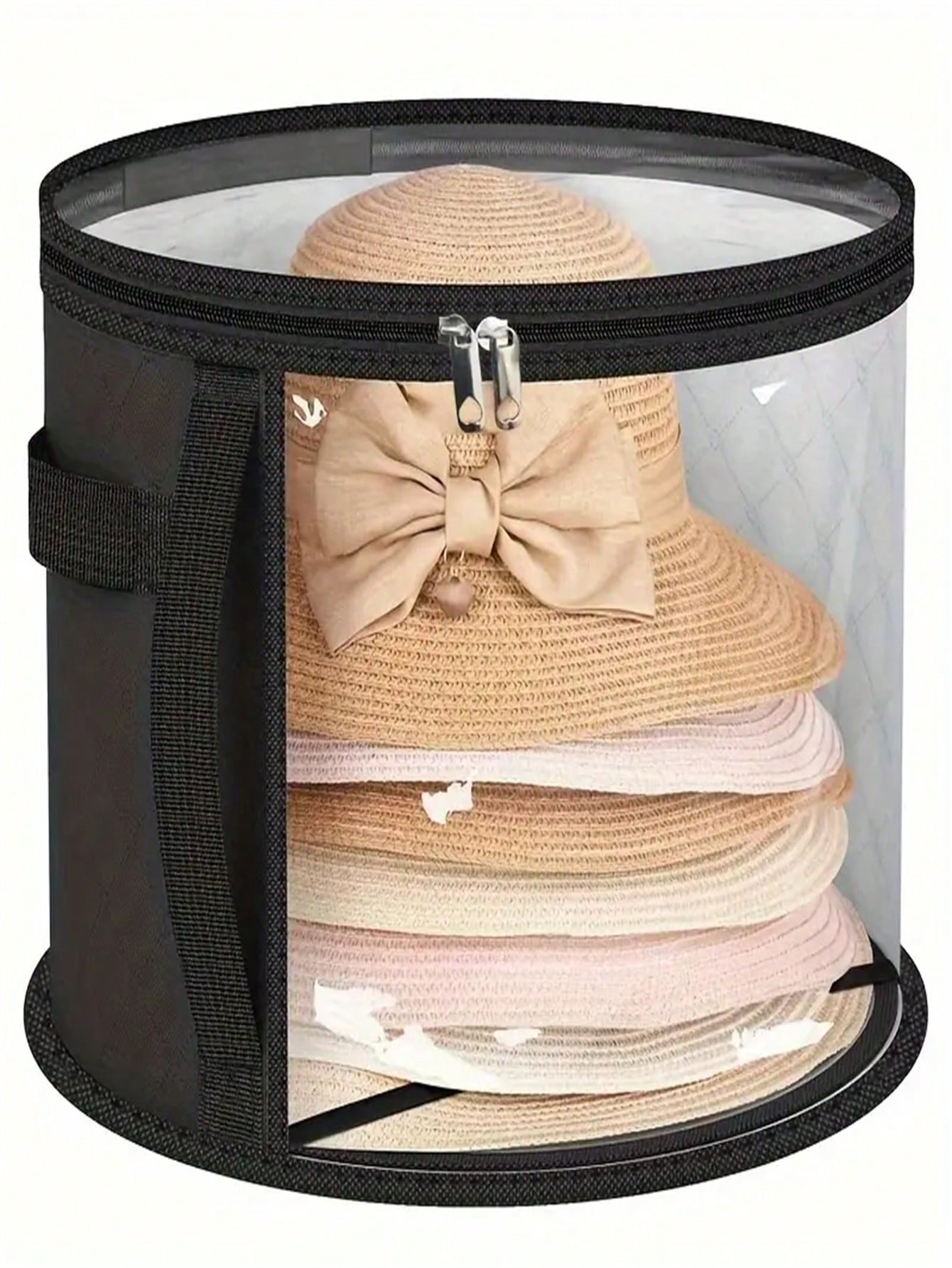 1 Transparent Fabric Hat Storage Box, Round Stackable Hat Container, with Large Front Window, Portable Zipper Clothing Storage Basket, Sui чёрный
1 Transparent Fabric Hat Storage Box, Round Stackable Hat Container, with Large Front Window, Portable Zipper Clothing Storage Basket, Sui чёрный