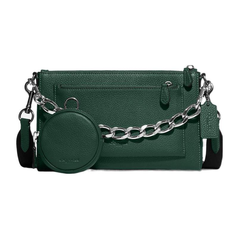 COACH crossbody bag Holden 25 signature logo embossed charm with zipper closure, pebbled cow leather, mother-in-law bag, shoulder bag, medium size зелений
COACH crossbody bag Holden 25 signature logo embossed charm with zipper closure, pebbled cow leather, mother-in-law bag, shoulder bag, medium size зелений