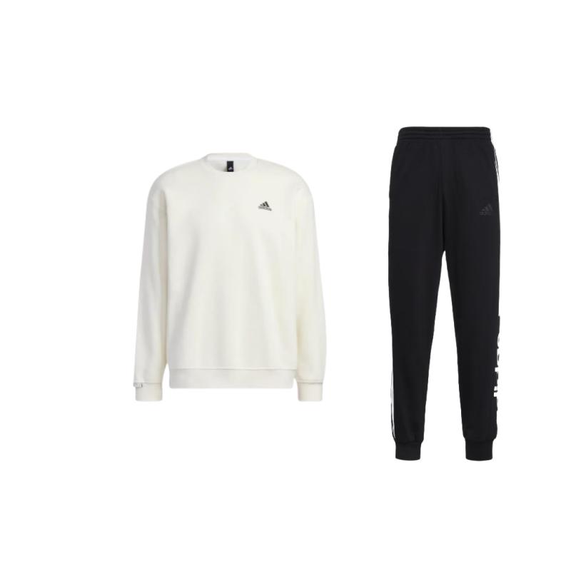 Adidas Logo Print Round Neck Fleece Pullover Long Sleeve Cuffed Sweatpants Casual Sports Suit Men sweat suit GD5473+IB2713 S
Adidas Logo Print Round Neck Fleece Pullover Long Sleeve Cuffed Sweatpants Casual Sports Suit Men sweat suit GD5473+IB2713 S