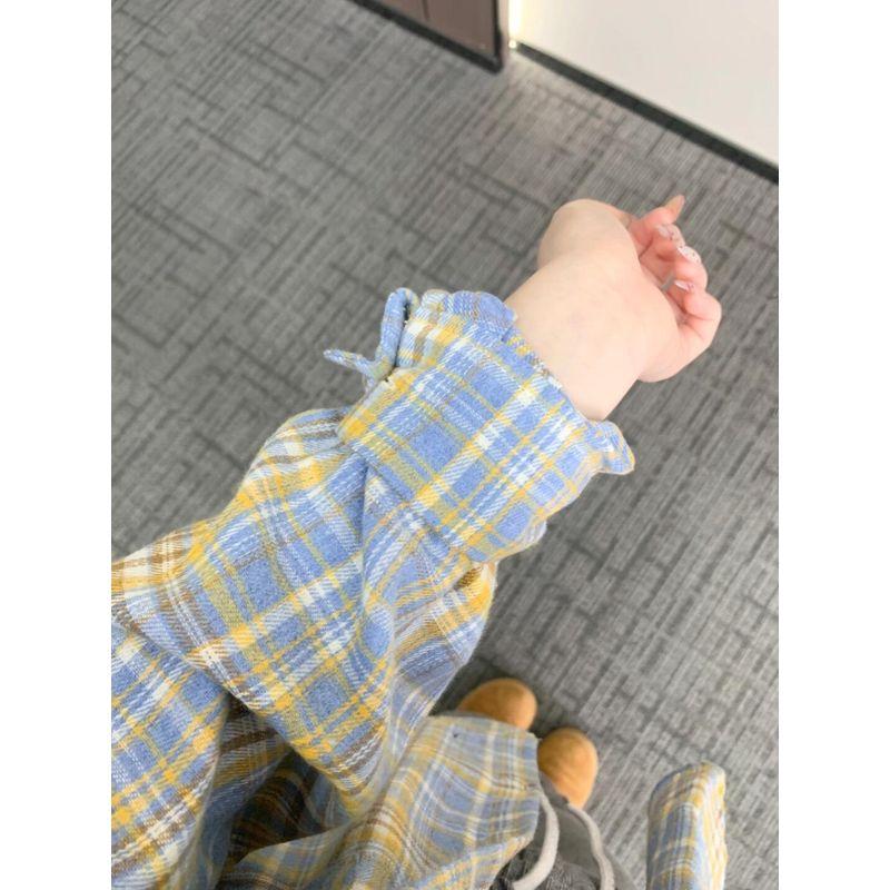 2025 Early Spring Gingham Shirt Women s Small Shirt Outwear Early Spring Wear Shirt Fancy Hong Kong Style Retro Chic Tops Yellow Blue Check S
2025 Early Spring Gingham Shirt Women s Small Shirt Outwear Early Spring Wear Shirt Fancy Hong Kong Style Retro Chic Tops Yellow Blue Check S