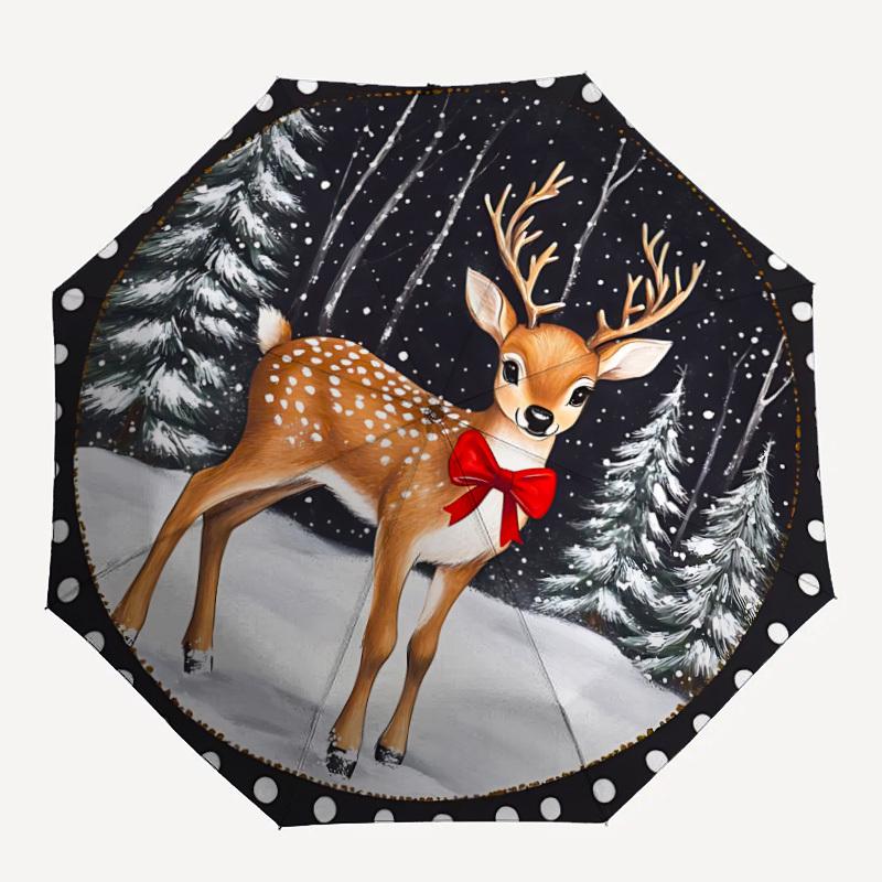 1pc Winter Deer Automatic Folding Umbrella Compact 8 Rib Design, Durable Iron Frame for Travel, Outdoor, a0920075
1pc Winter Deer Automatic Folding Umbrella Compact 8 Rib Design, Durable Iron Frame for Travel, Outdoor, a0920075