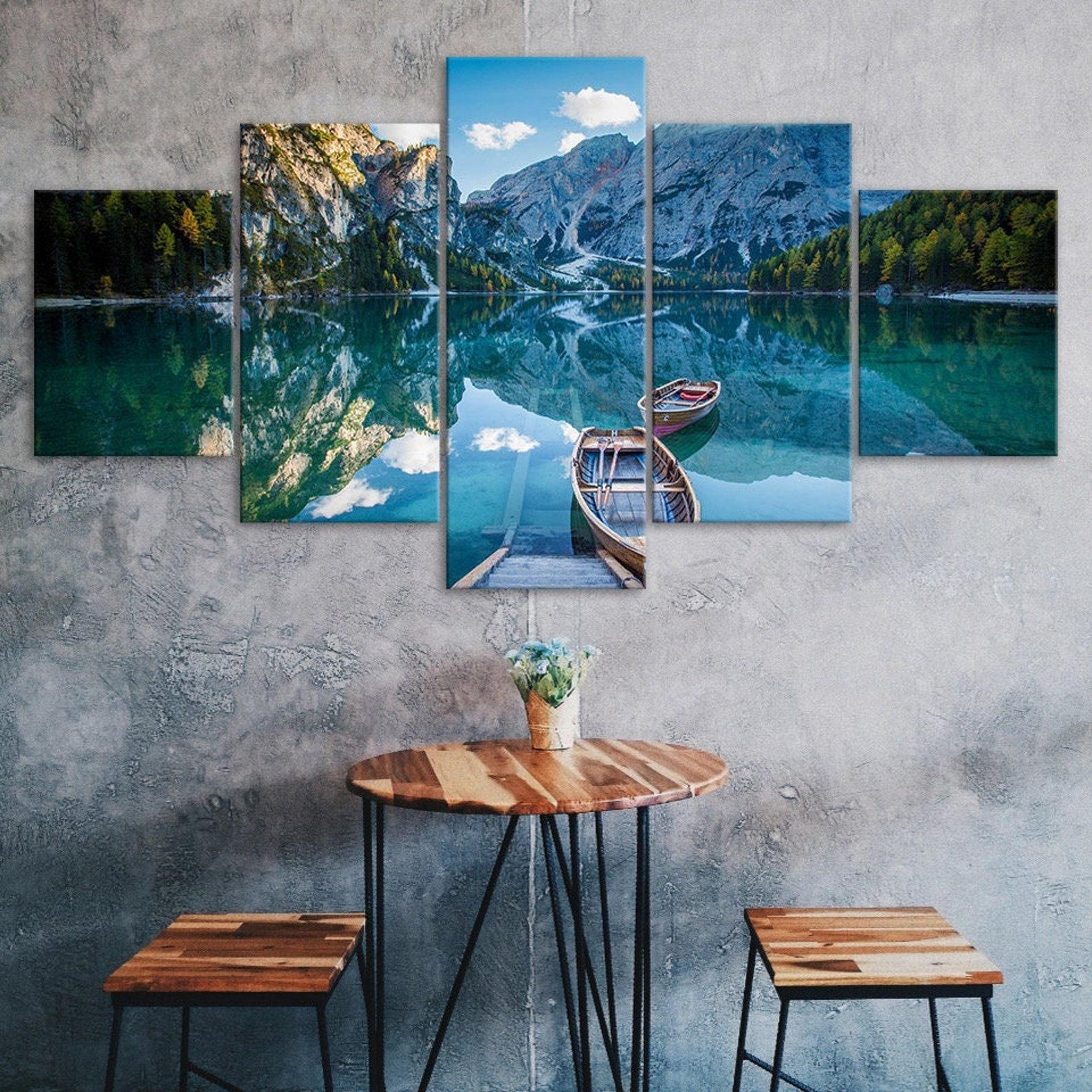 Snow Mountain Forest Lake Small Boat Canvas 5 Piece Five Panel Wall Print Modern Art Poster Home Decor Gift For Him For Her 20X35 20X45 20X55CM
Snow Mountain Forest Lake Small Boat Canvas 5 Piece Five Panel Wall Print Modern Art Poster Home Decor Gift For Him For Her 20X35 20X45 20X55CM
