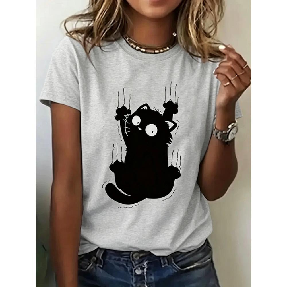Girl Fun Climbing Cute Cat Pattern Printed T-shirt XL
Girl Fun Climbing Cute Cat Pattern Printed T-shirt XL