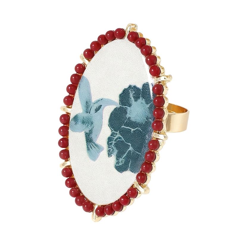 Elliptical Floral Bird Engraved Ring Eye Catching Vintage Jewelry Accessory Finger Accessories For Gift Giving
Elliptical Floral Bird Engraved Ring Eye Catching Vintage Jewelry Accessory Finger Accessories For Gift Giving