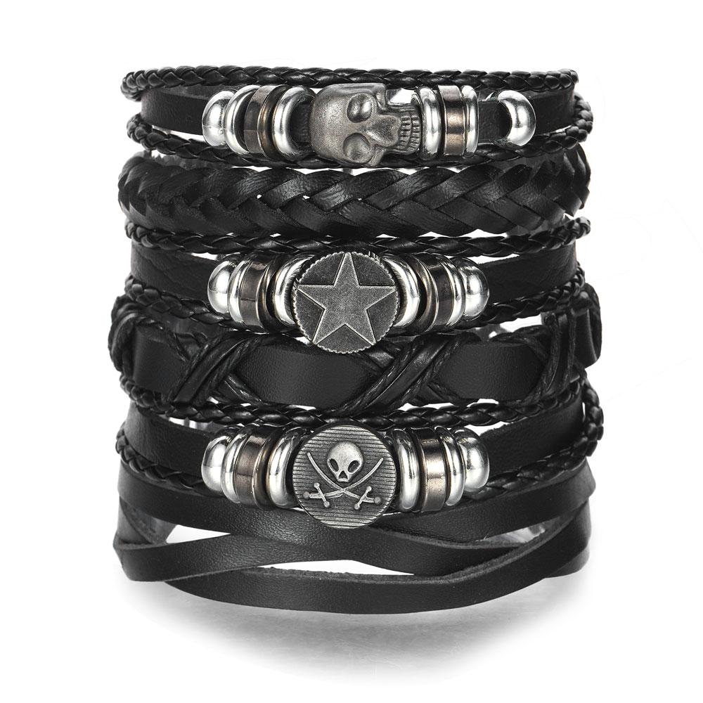 Череп Пират Кожаный Браслет Звездный Узор Плетеные Металлические Ювелирные Изделия В Стиле Рок чёрный
Череп Пират Кожаный Браслет Звездный Узор Плетеные Металлические Ювелирные Изделия В Стиле Рок чёрный