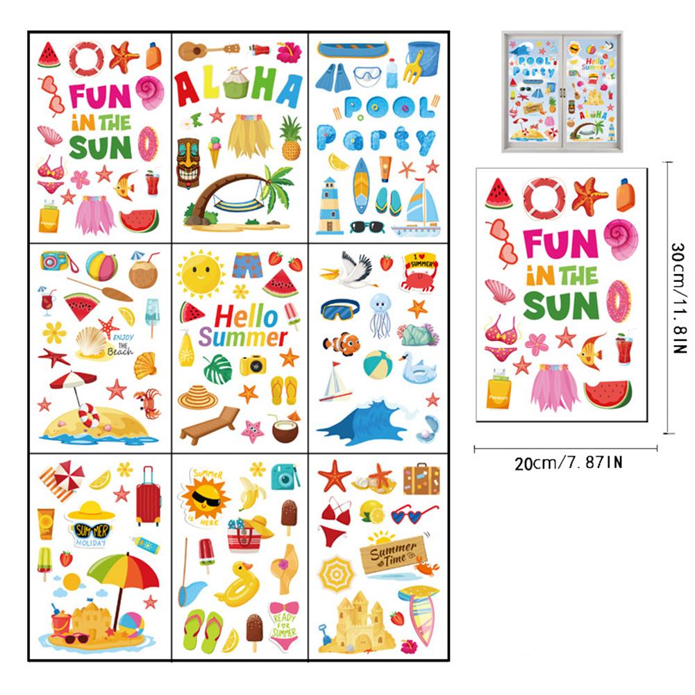 130pcs 9 Sheets Hawaiian Window Stickers With Sun Ice Cream Pattern Window Decal For Wall Glass Refrigerator Car Decorations 20 x 30cm x 9 sheets
130pcs 9 Sheets Hawaiian Window Stickers With Sun Ice Cream Pattern Window Decal For Wall Glass Refrigerator Car Decorations 20 x 30cm x 9 sheets