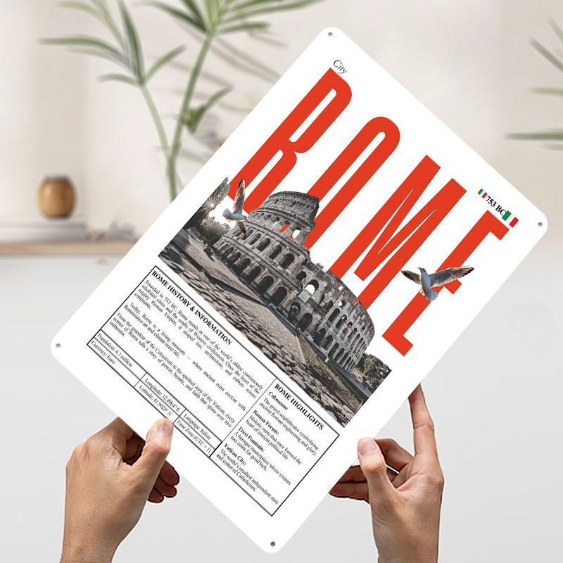 Rome City Travel Tinplate Poster Customized Wall Art Vintage Retro Metal Signs for Modern Home Decoration Luxury Coffee Bar Room 7.9x11.8In(20x30cm)
Rome City Travel Tinplate Poster Customized Wall Art Vintage Retro Metal Signs for Modern Home Decoration Luxury Coffee Bar Room 7.9x11.8In(20x30cm)