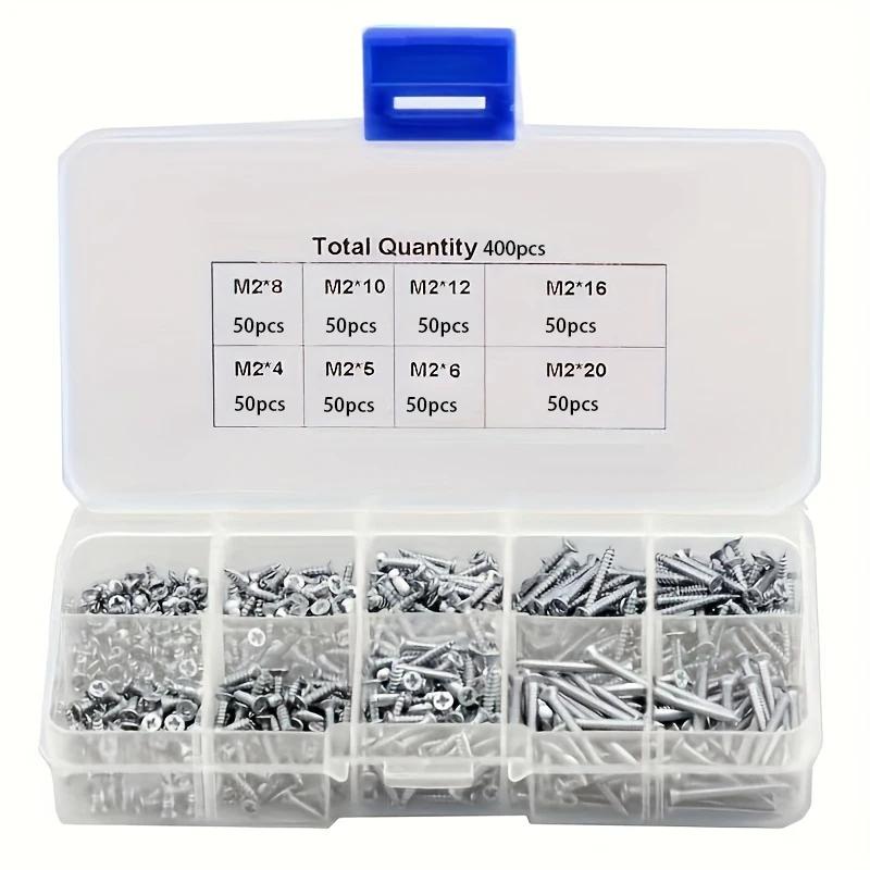 Набор саморезов по дереву 400 шт. M2 Крестообразная плоская головка Саморез для листового металла Набор ассорти саморезов
Набор саморезов по дереву 400 шт. M2 Крестообразная плоская головка Саморез для листового металла Набор ассорти саморезов