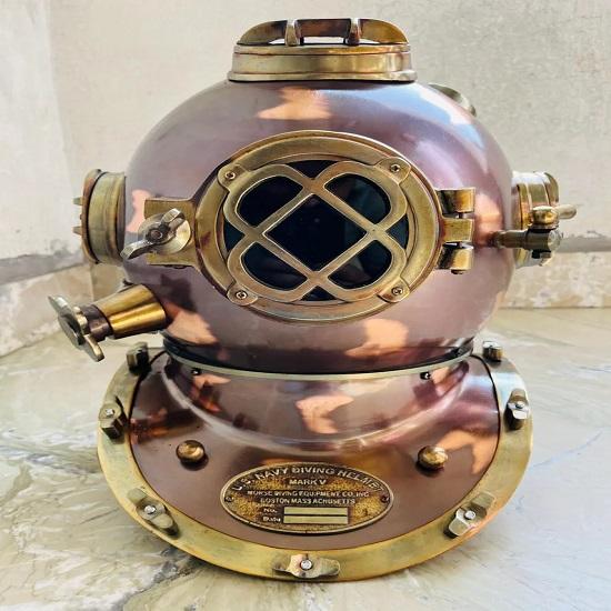 Морской шлем глубоководного водолаза ВМС США, коричневая отделка, морской декор, шлем для дайвинга, шлем водолаза
Морской шлем глубоководного водолаза ВМС США, коричневая отделка, морской декор, шлем для дайвинга, шлем водолаза