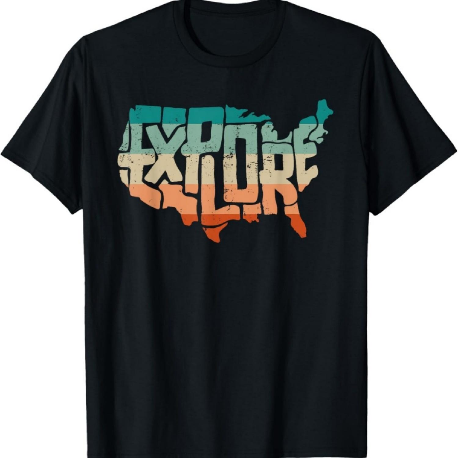 Vintage Explore America Map Land Of Freedom United States T-Shirt S
Vintage Explore America Map Land Of Freedom United States T-Shirt S