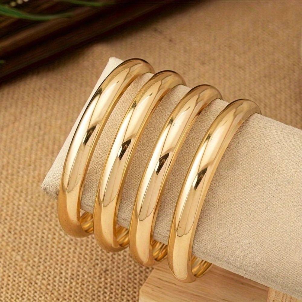 4Pcs/Set Gold Silver Simple Round Bangles Sets Iron Smooth Multilayer Bracelet Female Lady Girl золотий
4Pcs/Set Gold Silver Simple Round Bangles Sets Iron Smooth Multilayer Bracelet Female Lady Girl золотий