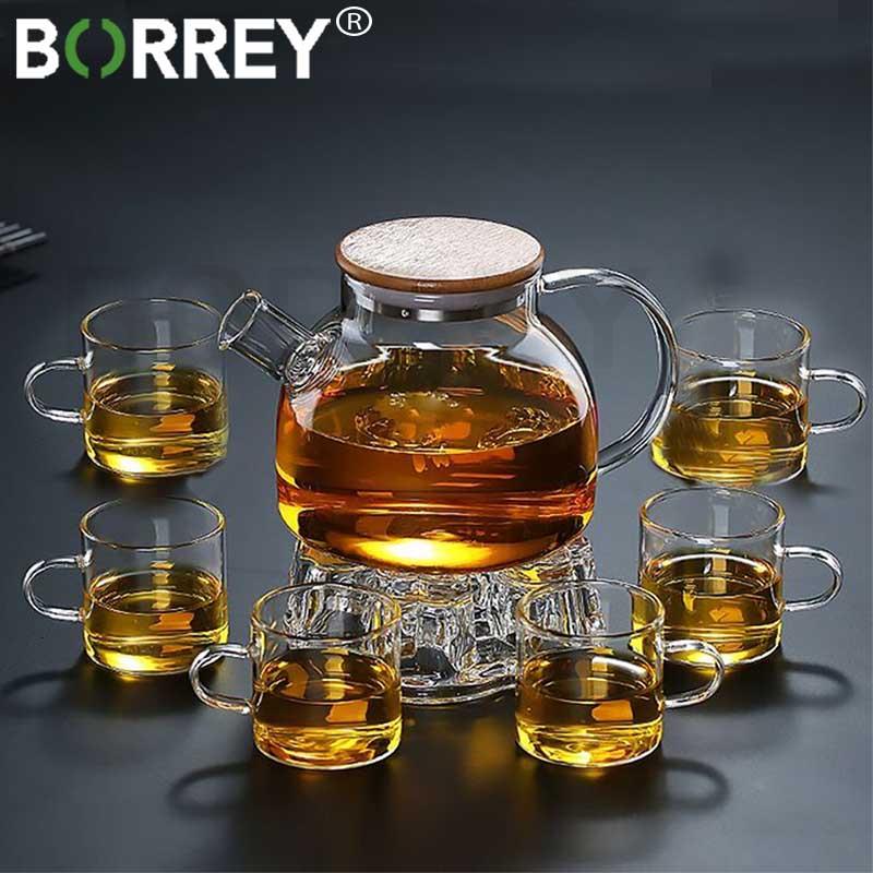 BORREY 1L Чайник большой емкости Набор чашек с заваркой Термостойкий стеклянный чайник Пуэр Цветочный чайник Цокольный стеклянный чайник
BORREY 1L Чайник большой емкости Набор чашек с заваркой Термостойкий стеклянный чайник Пуэр Цветочный чайник Цокольный стеклянный чайник
