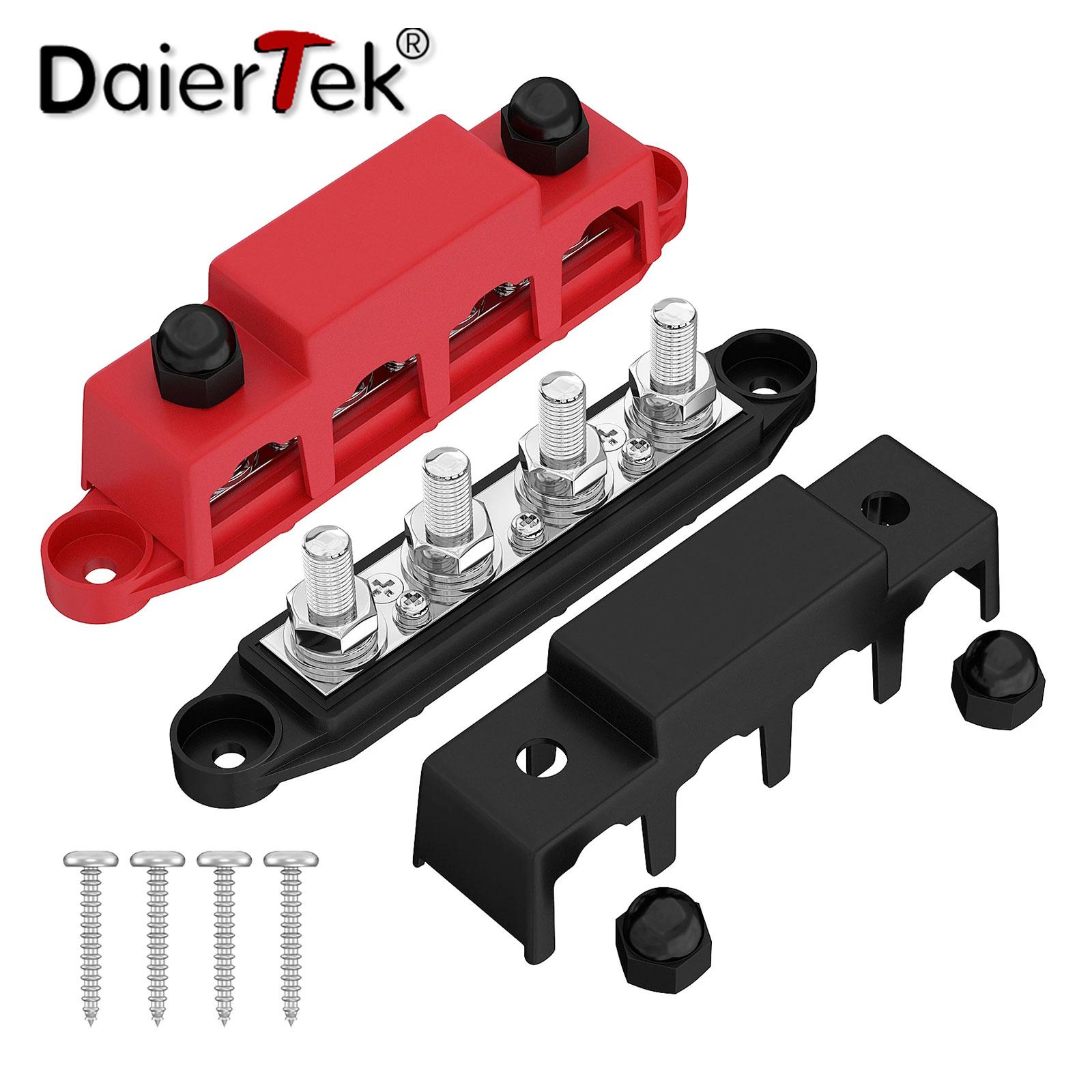 DaierTek 12V Power Distribution Block 250A Bus Bar Terminal Block 4 x 3/8 Terminal Studs 3 x #8 Terminal Screw 48VDC 300VAC чорний
DaierTek 12V Power Distribution Block 250A Bus Bar Terminal Block 4 x 3/8 Terminal Studs 3 x #8 Terminal Screw 48VDC 300VAC чорний