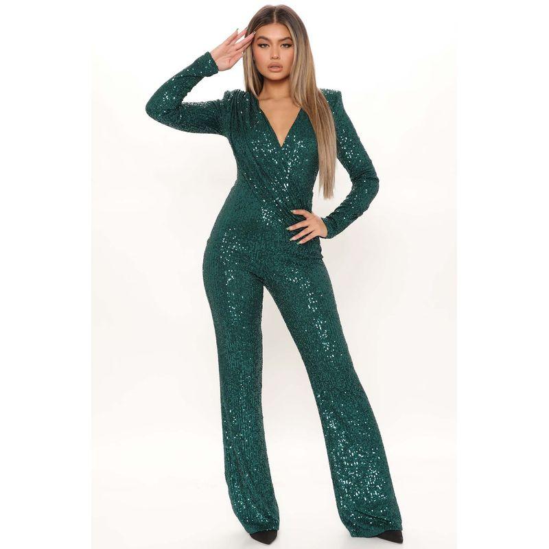 Sexy Deep V-neck Jumpsuit Fashion Fall New Women s Clothing Sequin Sexy Deep V Neck Jumpsuit Green 2XL
Sexy Deep V-neck Jumpsuit Fashion Fall New Women s Clothing Sequin Sexy Deep V Neck Jumpsuit Green 2XL