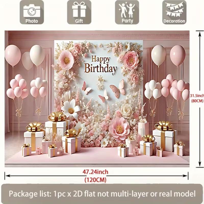 2D Flat Pastel Flower Gift Box Happy Birthday Backdrop Photo Booth Banner 47.2x31.5inch/120*80cm
2D Flat Pastel Flower Gift Box Happy Birthday Backdrop Photo Booth Banner 47.2x31.5inch/120*80cm