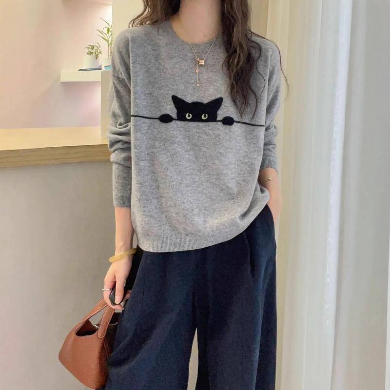 Осенне-зимний жаккардовый свитер с котенком для женщин, свободный и универсальный, в западном стиле, топ для ношения под низ L серый
Осенне-зимний жаккардовый свитер с котенком для женщин, свободный и универсальный, в западном стиле, топ для ношения под низ L серый