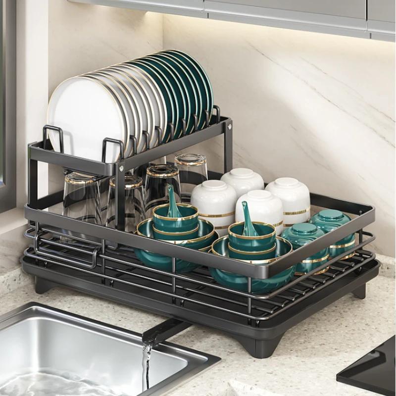 Dish Drying Rack for Kitchen Counter - Large Dish Rack with Drainboard, Adjustable Swivel SpoutRustproof Dish Drainer, Black
Dish Drying Rack for Kitchen Counter - Large Dish Rack with Drainboard, Adjustable Swivel SpoutRustproof Dish Drainer, Black